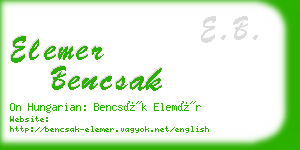 elemer bencsak business card